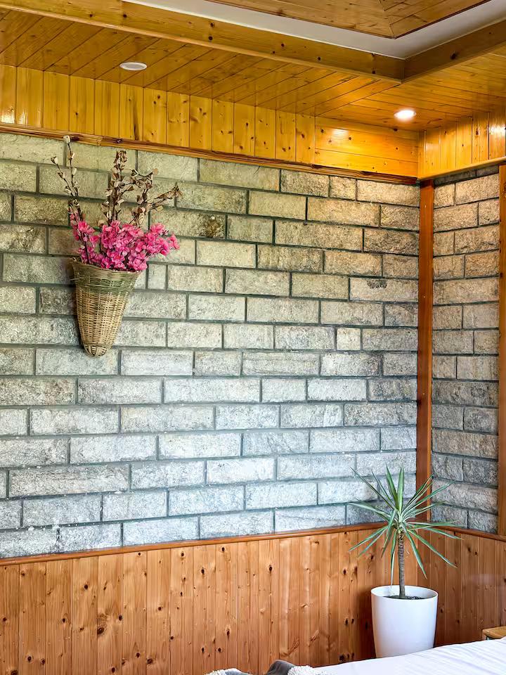 Rustic Stone Room with Balcony x Solis Nature