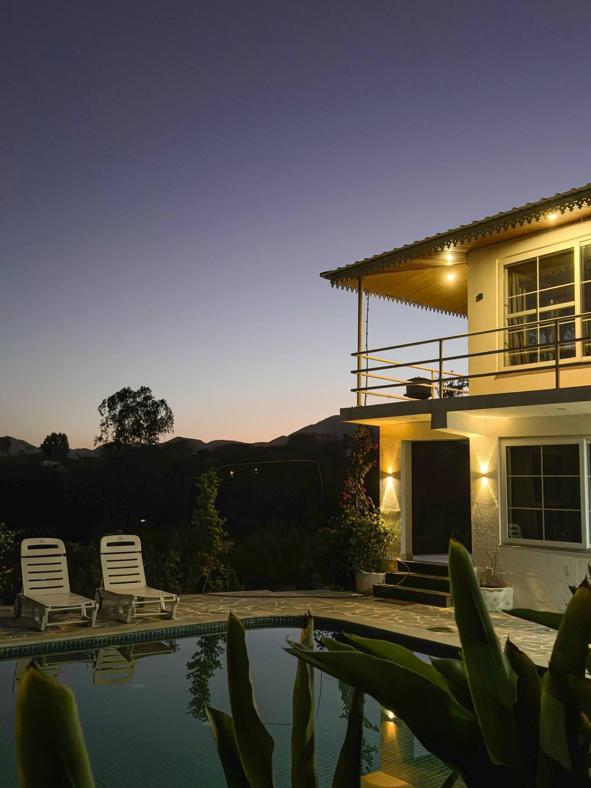 3 Bedroom Villa With Pool in Udaipur x Solis Nature