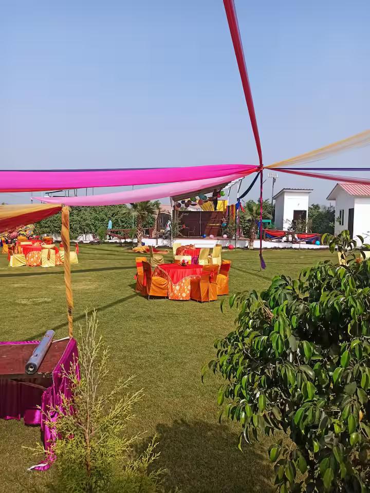 Khwaab Farmhouse for pool party, wedding, events (NCR) x Solis Nature