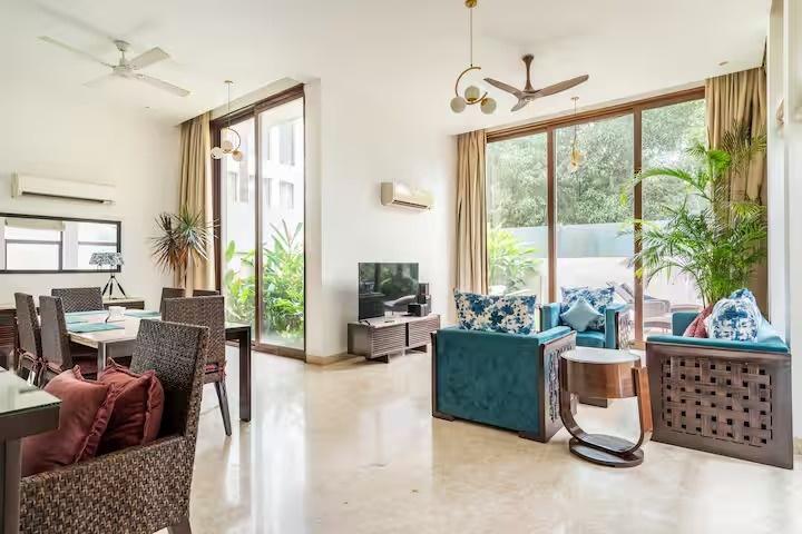 Balinese 3BHK Villa | Pvt Pool & Garden | Candolim x Solis Nature