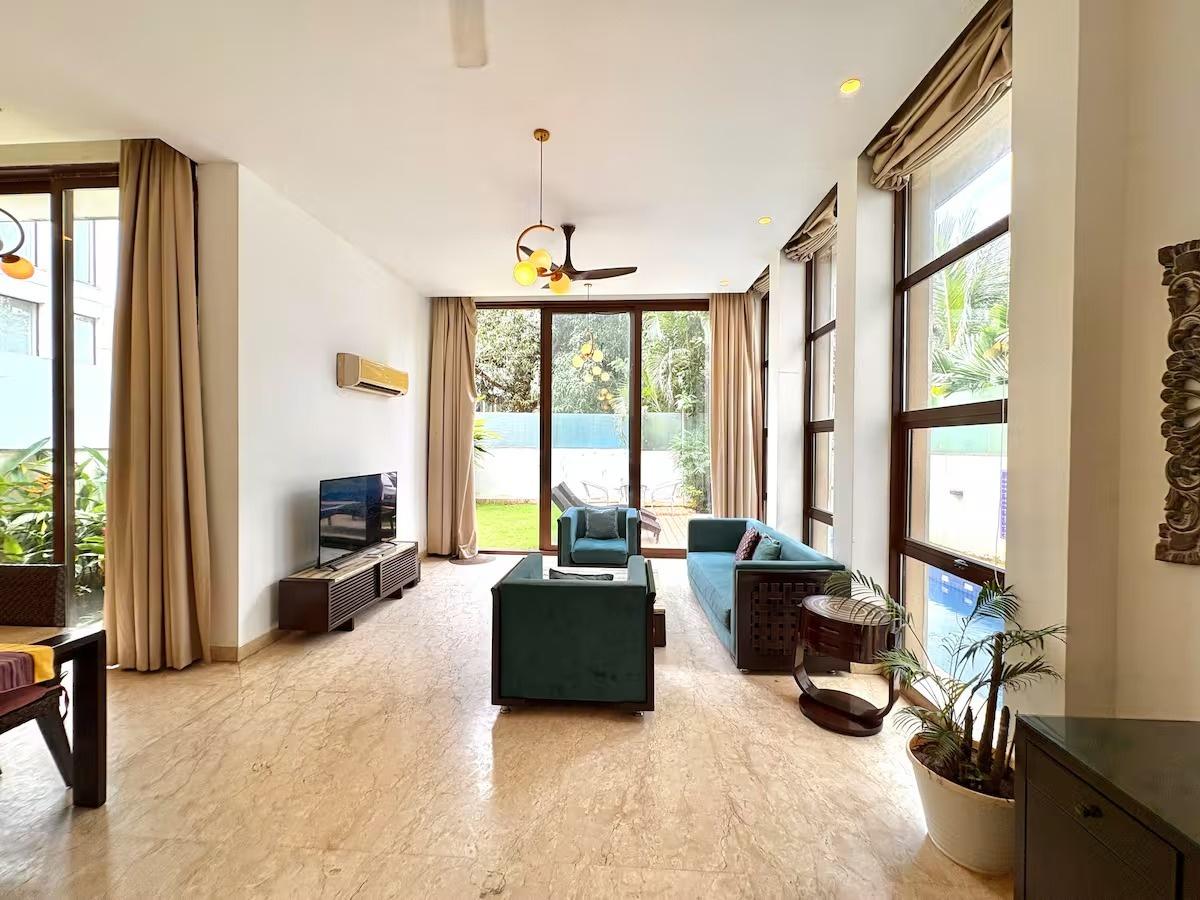 Balinese 3BHK Villa | Pvt Pool & Garden | Candolim x Solis Nature