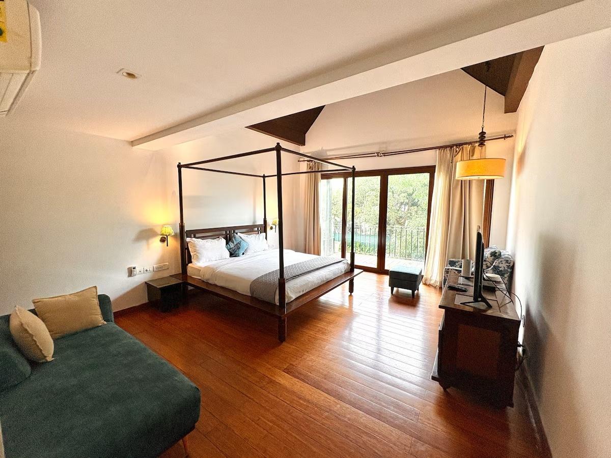 Balinese 3BHK Villa | Pvt Pool & Garden | Candolim x Solis Nature