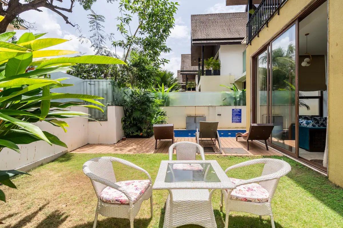 Balinese 3BHK Villa | Pvt Pool & Garden | Candolim x Solis Nature